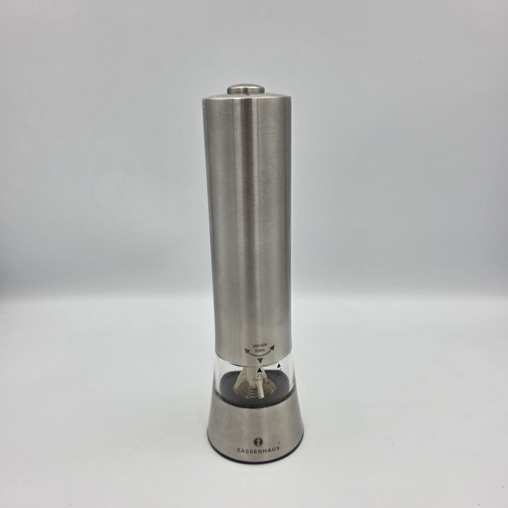 Zassenhaus Gera Battery Operated Pepper Mill Grinder Steel Germany 8" (#1)
